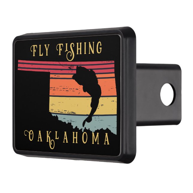 Fly Fishing Oklahoma Trailer Hitch Cover (Left)