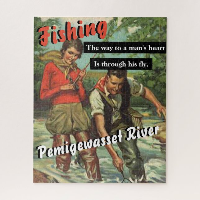Fly Fishing on Your Favourite River Personalized Jigsaw Puzzle (Vertical)