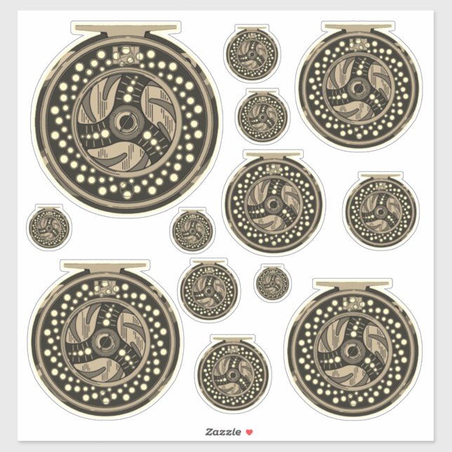 Fly Fishing Reel Art Fisherman Fisherwoman (Sheet)