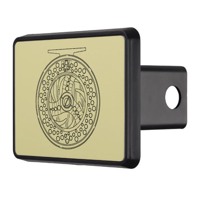 Fly Fishing Reel Art Trailer Hitch Cover (Left)