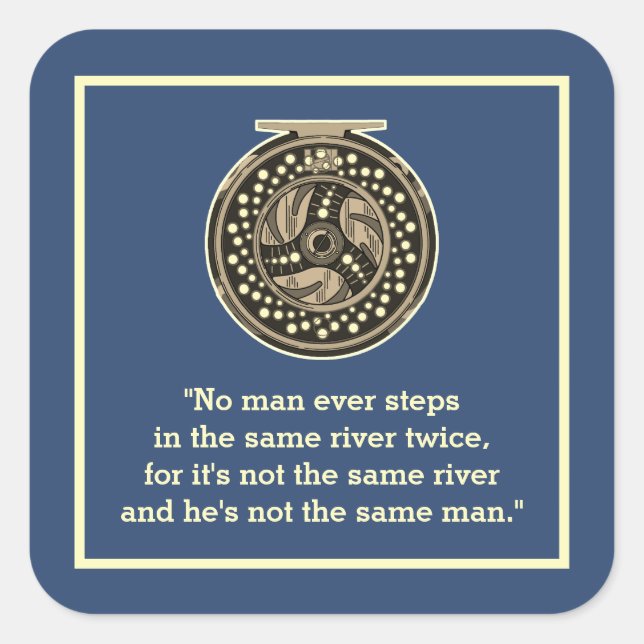 Fly Fishing Reel for Fisherman Angler Square Sticker (Front)