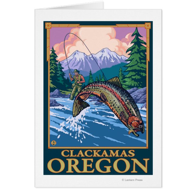 Fly Fishing Scene - Clackamas, Oregon (Front)