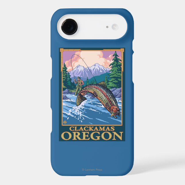 Fly Fishing Scene - Clackamas, Oregon Case-Mate iPhone Case (Back)