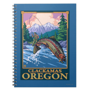Fly Fishing Scene - Clackamas, Oregon Notebook