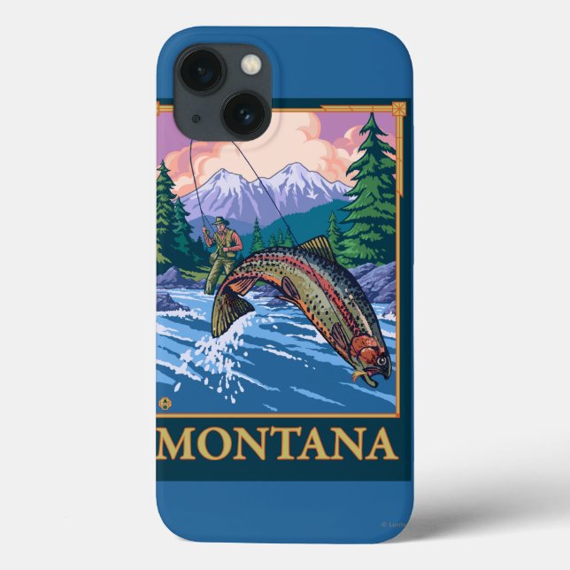 Fly Fishing Scene - Montana Case-Mate iPhone Case (Back)