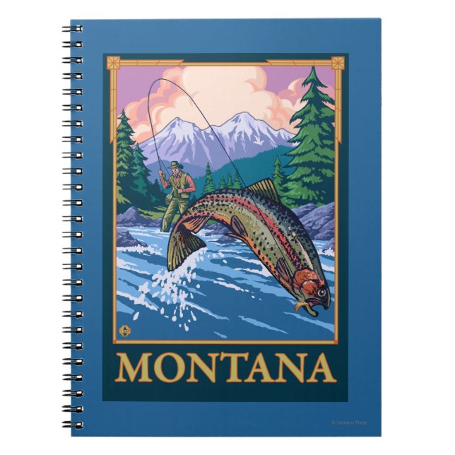 Fly Fishing Scene - Montana Notebook (Front)
