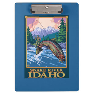 Fly Fishing Scene - Snake River, Idaho Clipboard