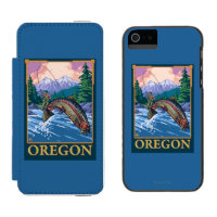 Fly Fishing Scene- Vintage Travel Poster