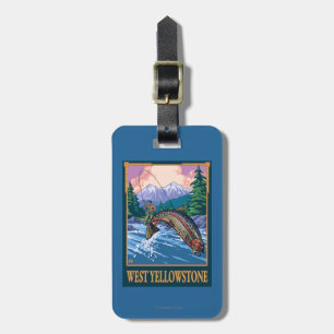 Fly Fishing Scene - West Yellowstone Luggage Tag