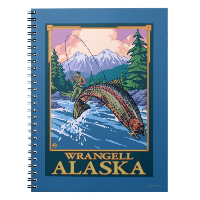 Fly Fishing Scene - Wrangell, Alaska Notebook (Front)
