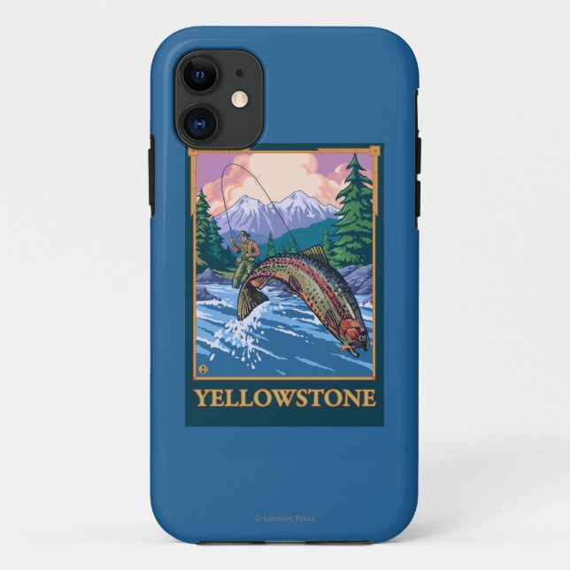 Fly Fishing Scene - Yellowstone National Park Case-Mate iPhone Case (Back)