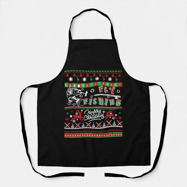 Fly Fishing Shirt - Fly Fishing Christmas Shirt Apron (Front)