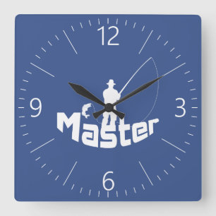 Fly fishing square wall clock