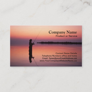 Fly-fishing sunset business card