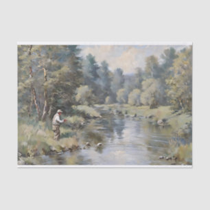 Fly Fishing the River Decoupage Tissue Paper