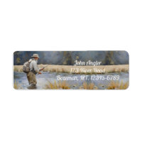 Fly Fishing the River Retourner l'adresse Étiquett