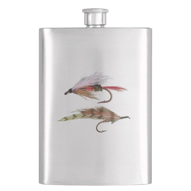 FLY FISHING THEME HIP FLASK (Front)