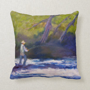 Fly Fishing Throw Pillow