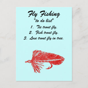 Fly Fishing "to do list" Carte postale "Red Matuka