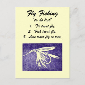 Fly Fishing "to do list" Postcard