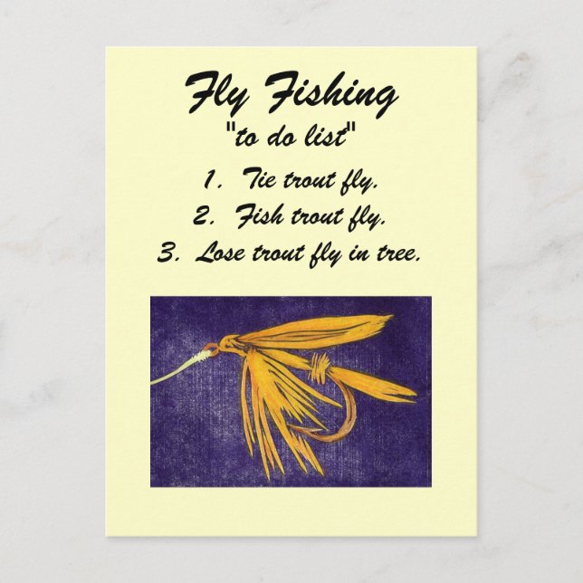 Fly Fishing "to do list" Postcard "Big Yellow May" (Front)