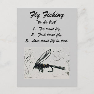 Fly Fishing "to do list" Postcard "Hare's Ear"