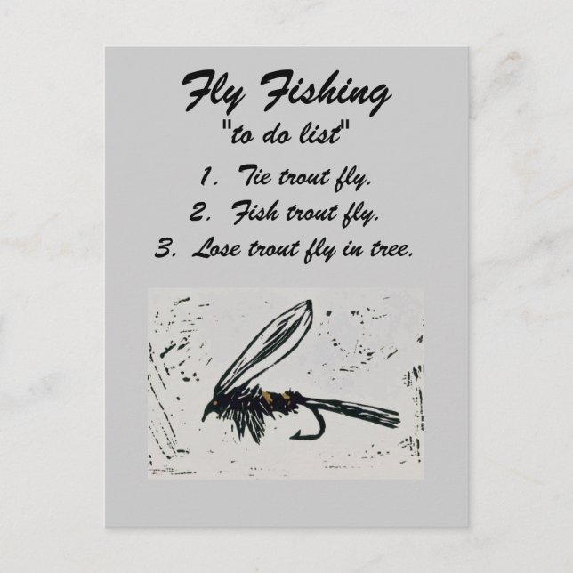 Fly Fishing "to do list" Postcard "Hare's Ear" (Front)