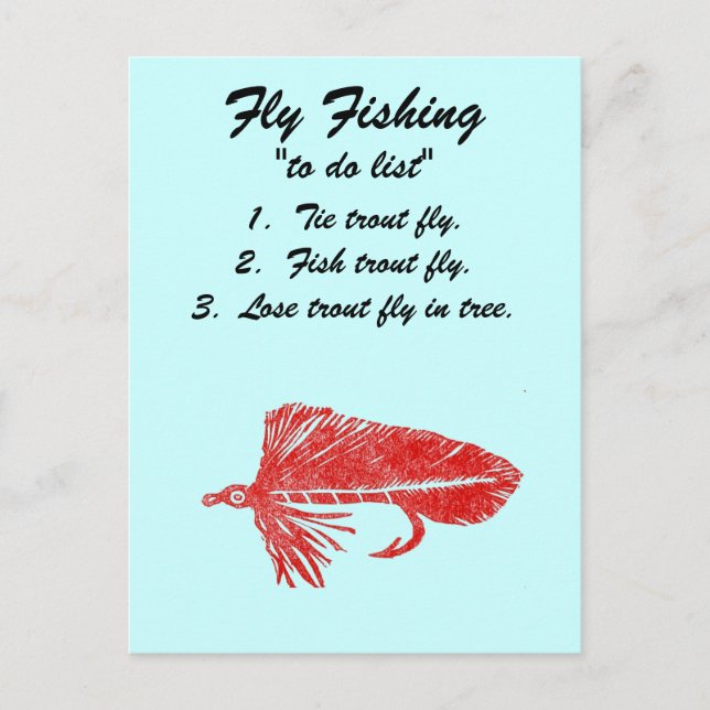Fly Fishing "to do list" Postcard "Red Matuka" (Front)