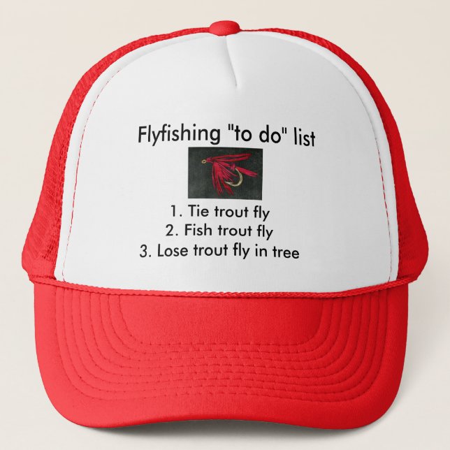 Fly-fishing "to do" list "Red Ibis" Trucker Hat (Front)