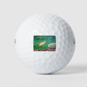 Fly Fishing Trout Salmon / Rainbow Trout Gift Golf Balls