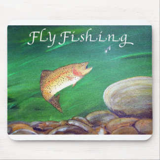 Fly Fishing Trout Salmon / Rainbow Trout Gift Mouse Pad