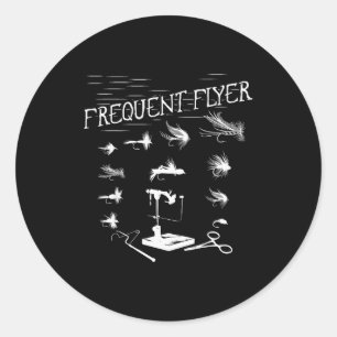 Fly Fishing Tying Funny Fisherman Christmas Father Classic Round Sticker