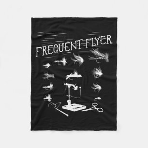 Fly Fishing Tying Funny Fisherman Christmas Father Fleece Blanket