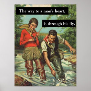 Fly Fishing Vintage Retro Image with Funny Saying Poster