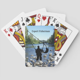 Fly Fishing with fisherman in stream Personalize Playing Cards