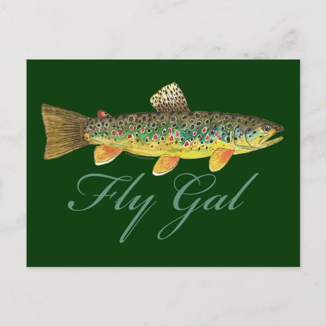 Fly Fishing Woman Postcard (Front)