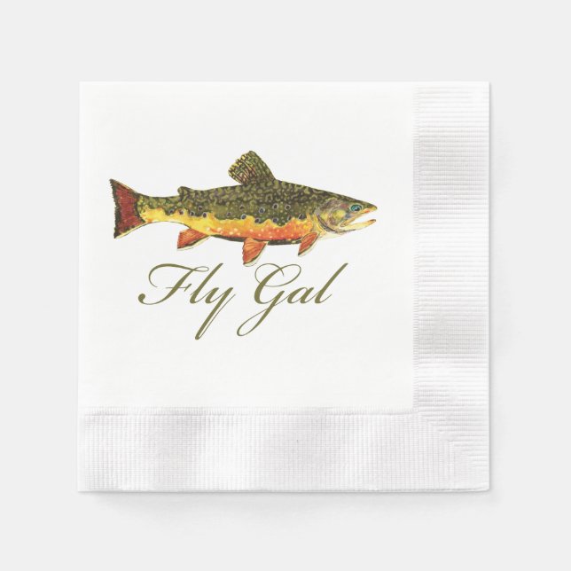 Fly Fishing Woman's Napkin (Front)