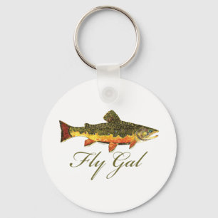 Fly Fishing Women Keychain