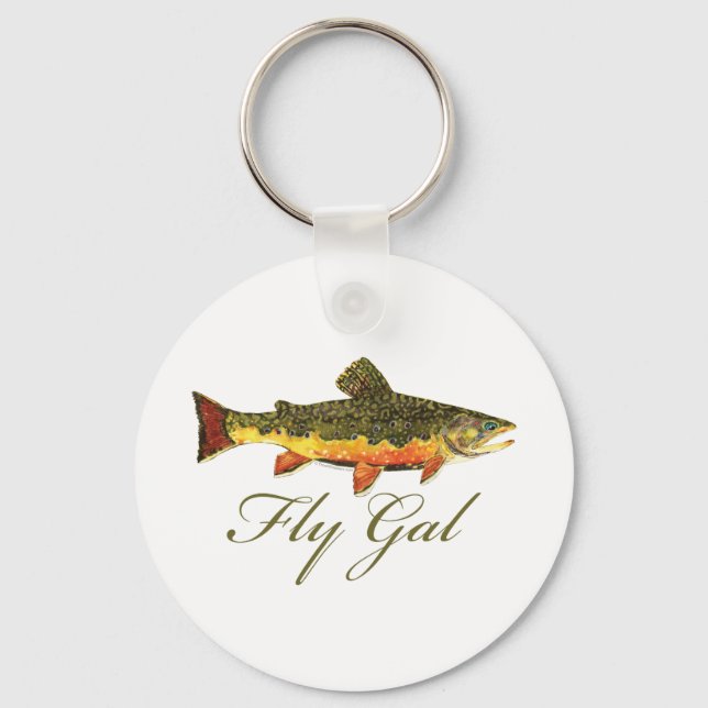 Fly Fishing Women Keychain (Front)