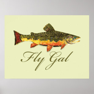 Fly Fishing Women Poster
