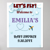 Fly Fly Baby shower Affiche de bienvenue - Personn