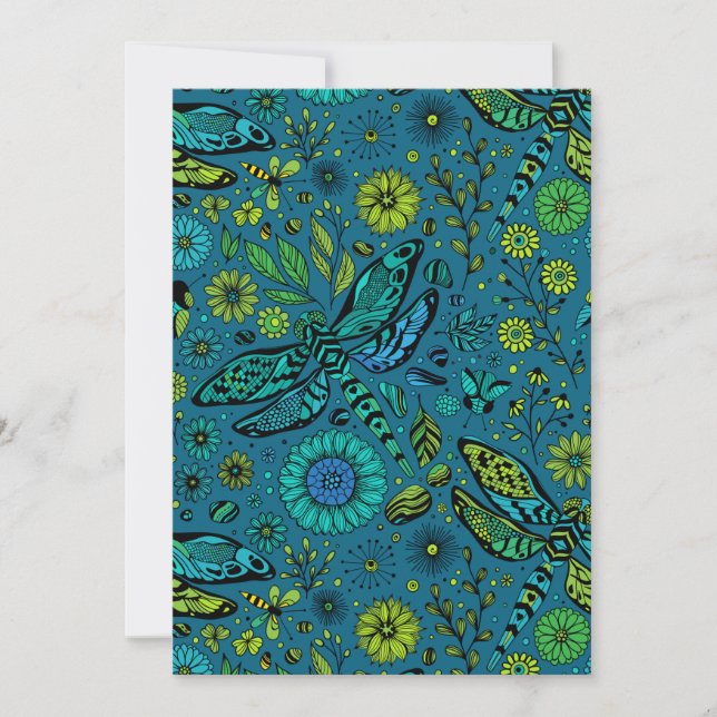 Fly, fly dragonfly on blue (Front)