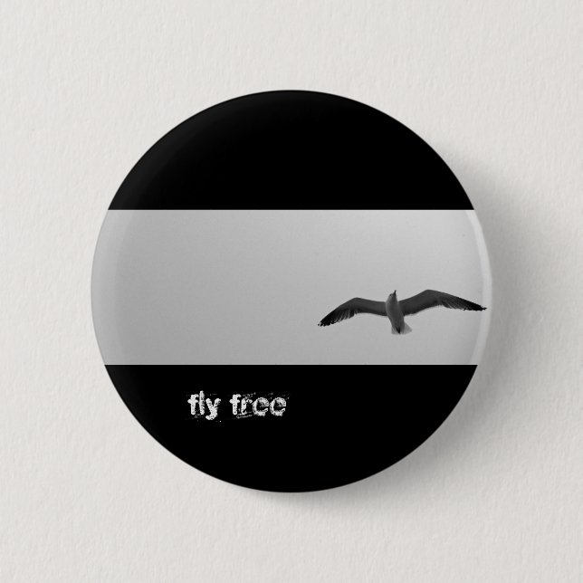 Fly free 2 inch round button (Front)