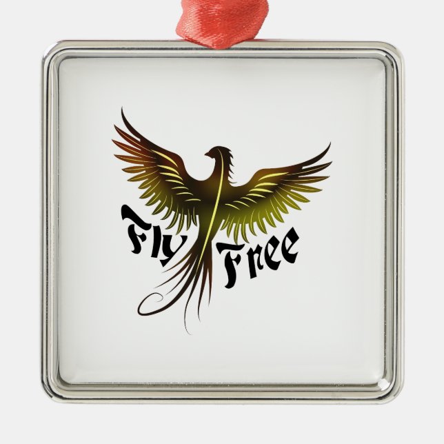 Fly Free Metal Ornament (Front)