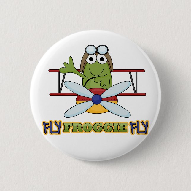 Fly Froggie Fly Tshirts and Gifts 2 Inch Round Button (Front)