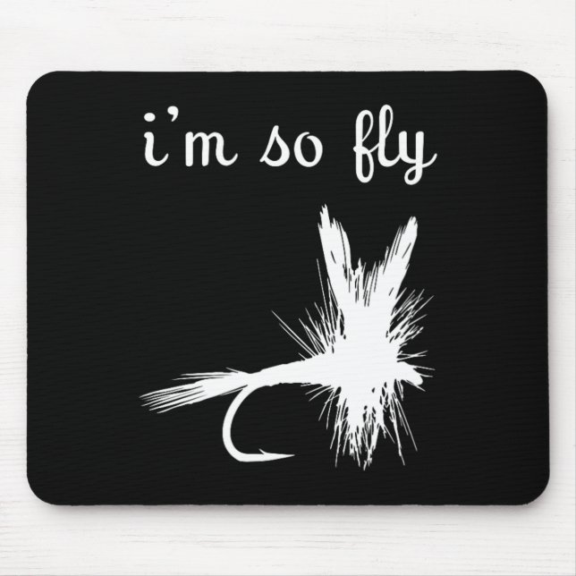 Fly Funny Fishing  Mouse Pad (Front)