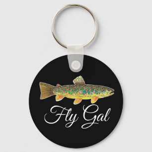 FLY GAL - Fly Fishing Fisherwoman Woman's Keychain
