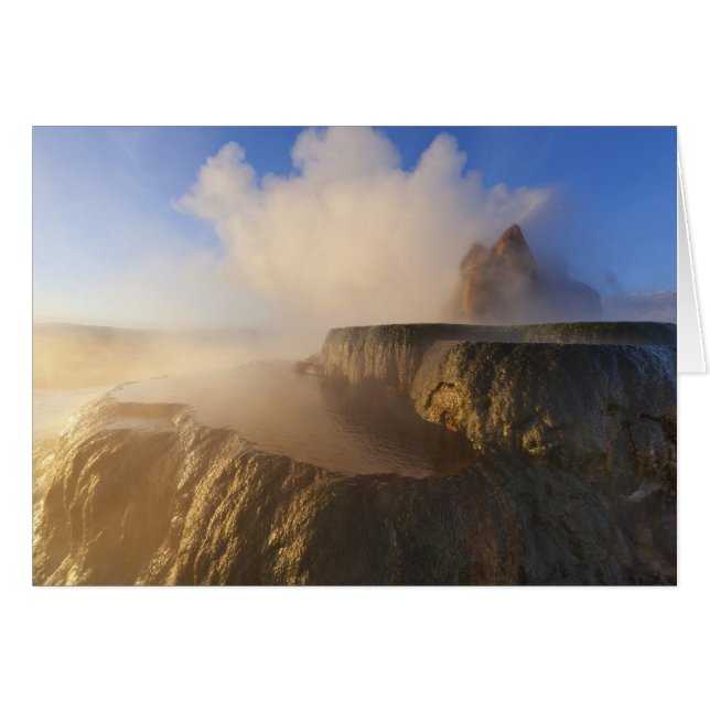 Fly Geyser with snow capped Granite Range (Front Horizontal)
