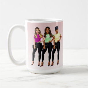 Fly Girl Bossy Women Pink And White Coffee Mug