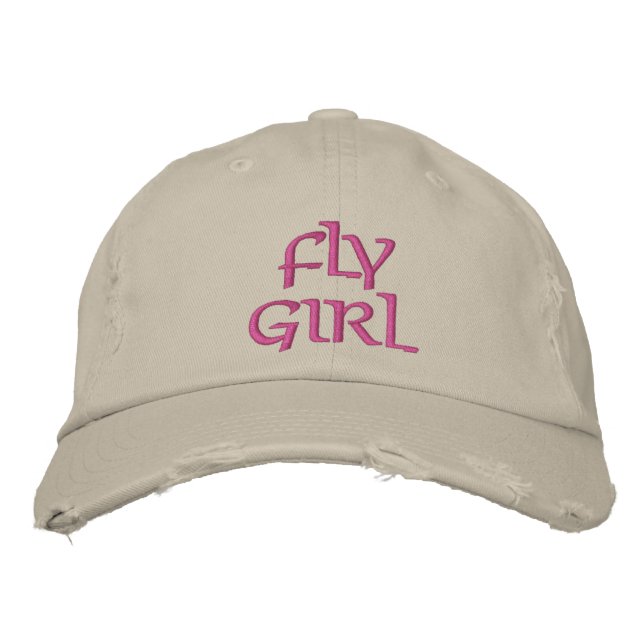FLY GIRL FLY FISHING EMBROIDERED HAT (Front)